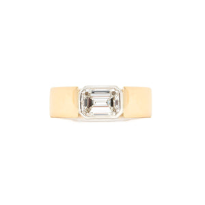 14 Karat Gold Emerald Cut East West Diamond Ring Ring.