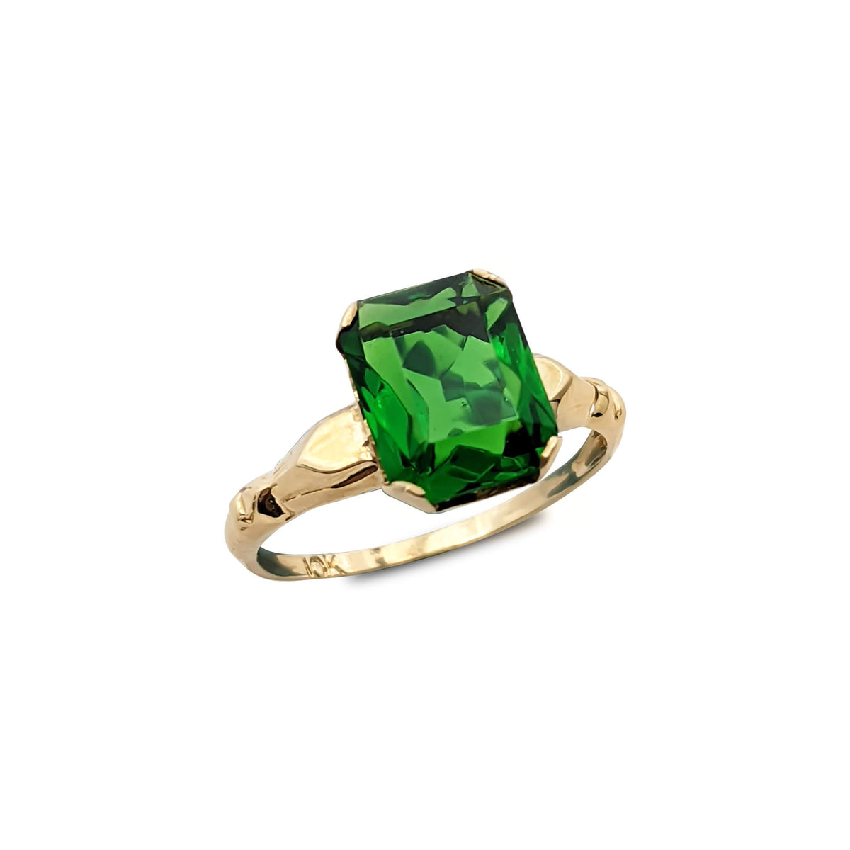 flake Carve Emerald Ring R05 SV-