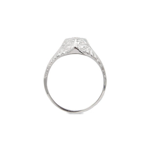 Vintage 18 Karat White Gold Twin Diamond Art Deco Engagement Ring