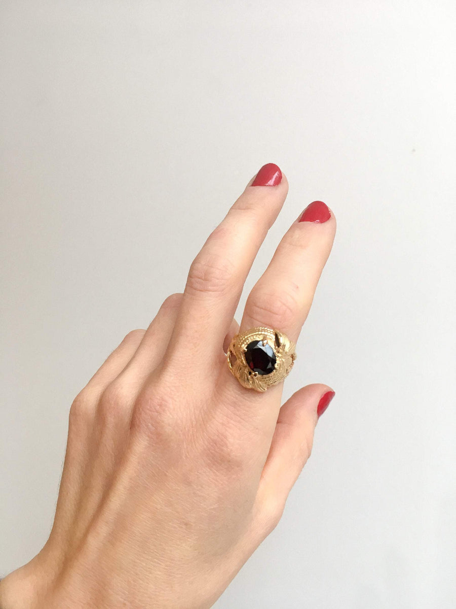 Vintage garnet cocktail rings online