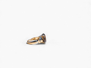 Vintage 14k Yellow Gold Smoky Topaz Ring
