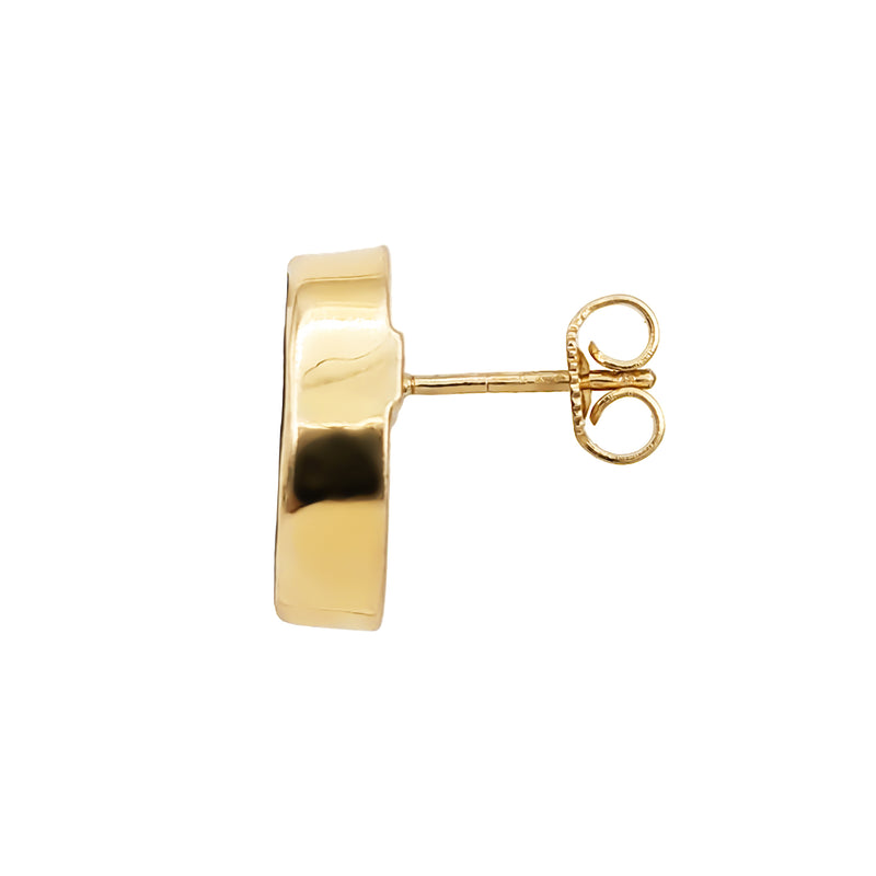 14 Karat Yellow Gold Oval Onyx Earrings