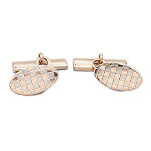 Vintage 14 Karat Gold Checkerboard Cufflinks