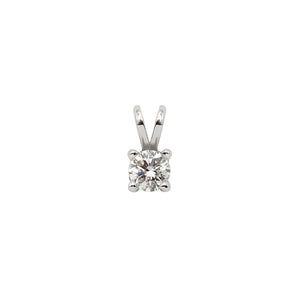 Four Prong Round Solitaire Pendant