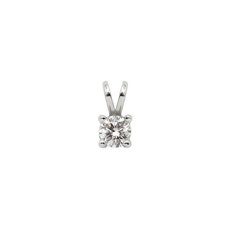 Four Prong Round Solitaire Pendant