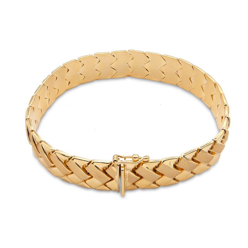 Vintage 14 Karat Yellow Gold Basket Weave Bracelet