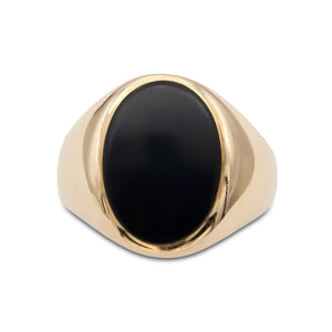 Vintage 14 Karat Yellow Gold Onyx Signet Ring