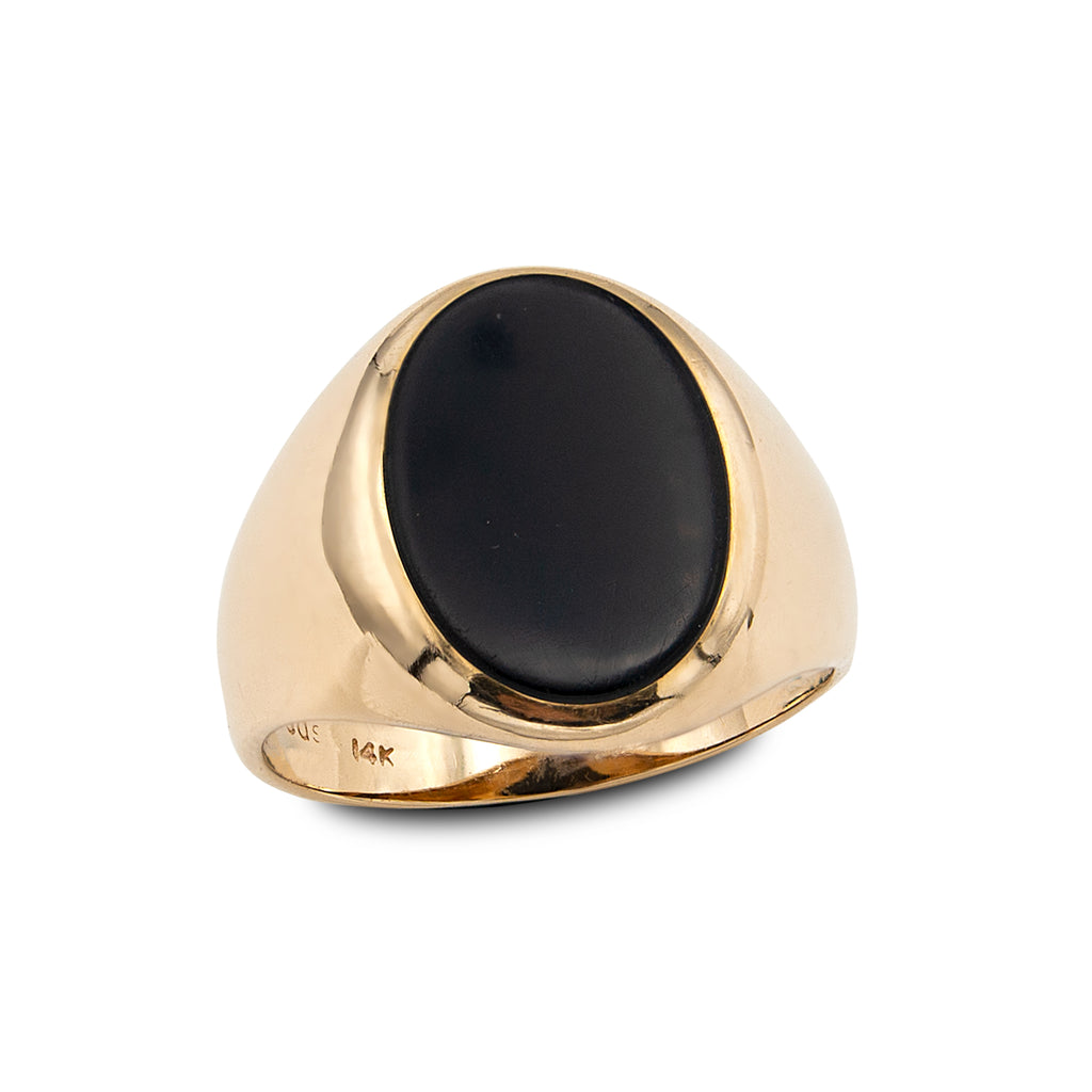 Vintage 14 Karat Yellow Gold Onyx Signet Ring