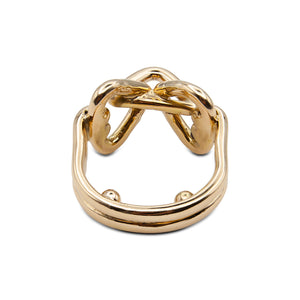 A vintage 18 karat yellow gold geometric ring (back).