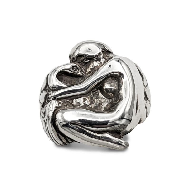 Sterling Silver Leda and Swan Ring