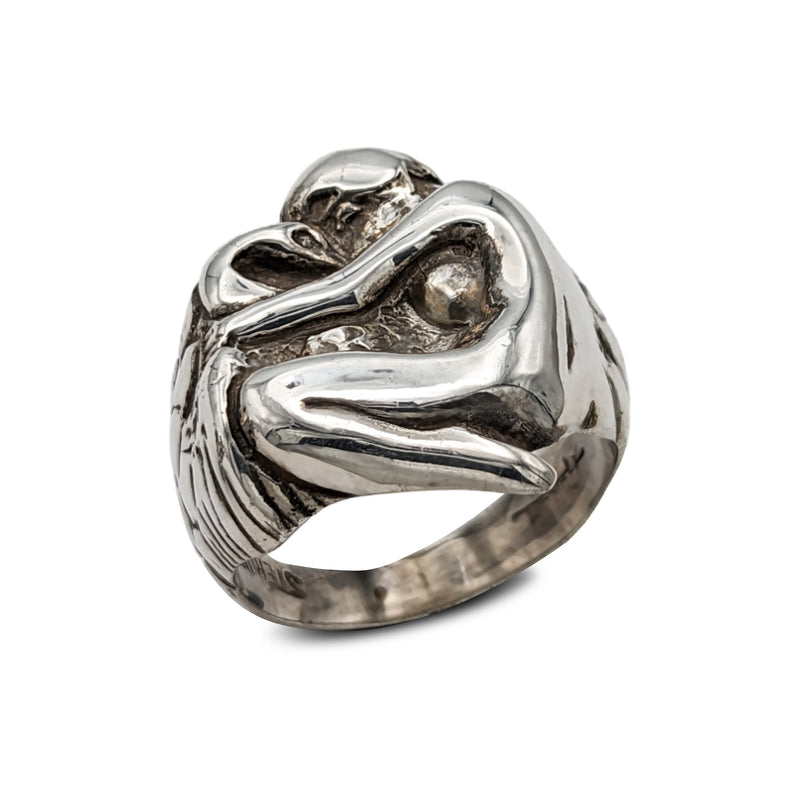 Sterling Silver Leda and Swan Ring