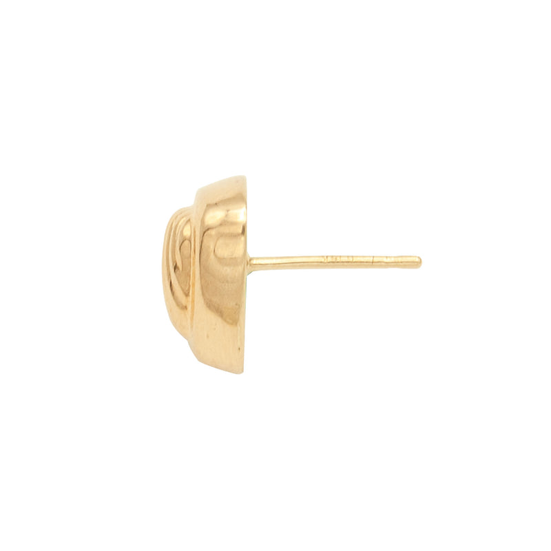 14 Karat Yellow Gold Triangular Stud Earring