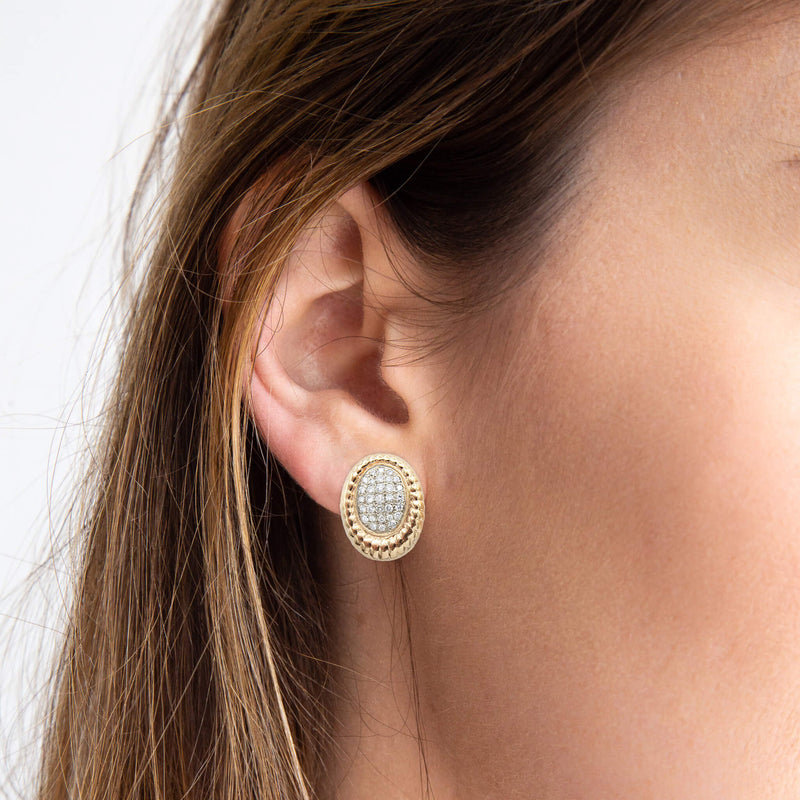 14 Karat Art Deco Inspired Diamond Earrings