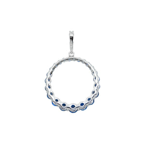 14 Karat Sapphire and Diamond Circle Pendant