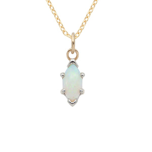 14 Karat Gold Marquise Shaped Australian Opal Pendant