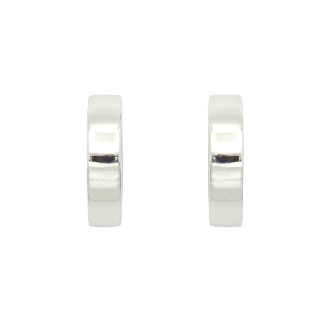 14 Karat White Gold Reversible Hinged Hoop Diamond Earrings