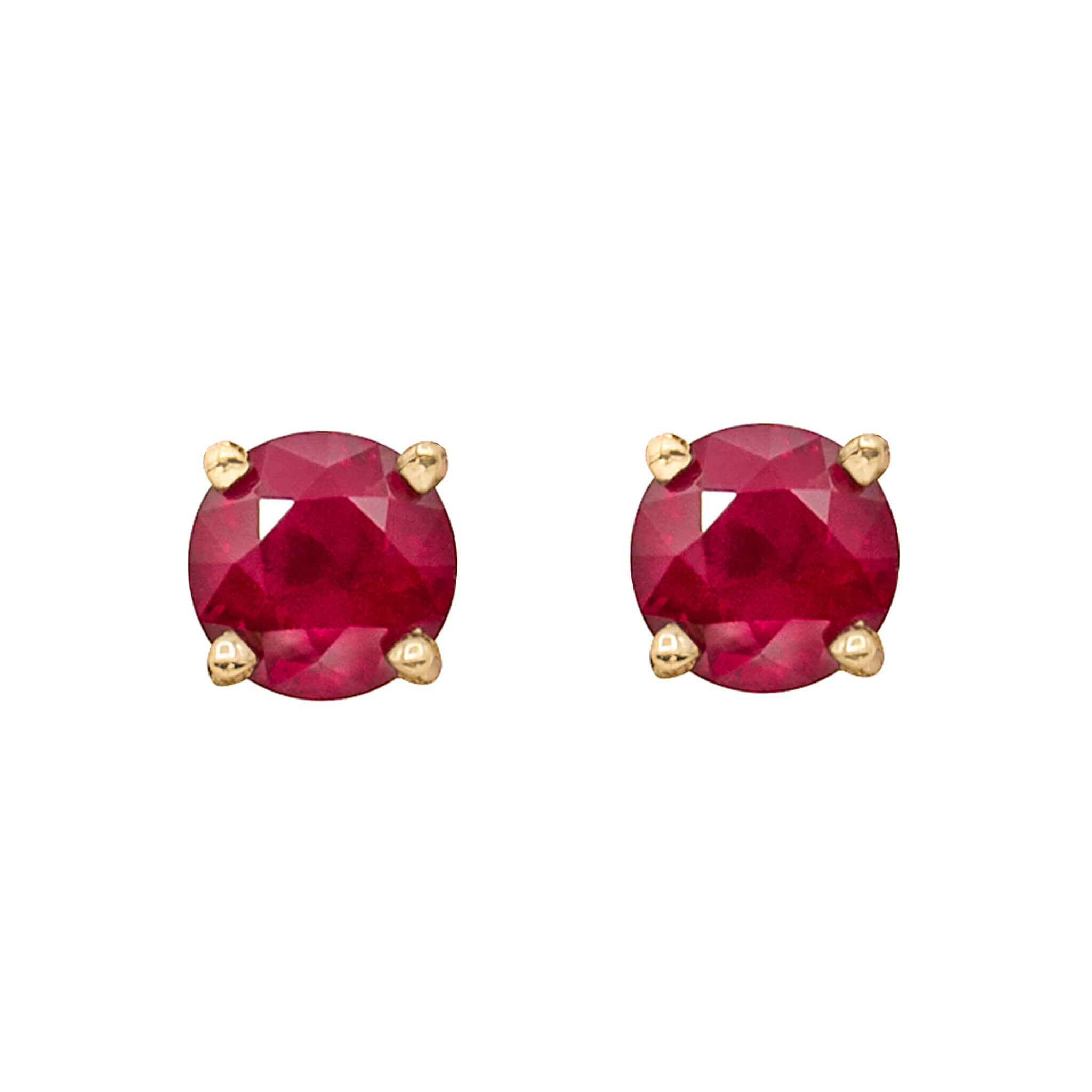 Ruby and Diamond Gold Earrings | KLENOTA