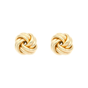 14 Karat Yellow Gold Lovers Knot Stud Earrings