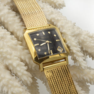 Altanus Gold Watch with Square Black Dial