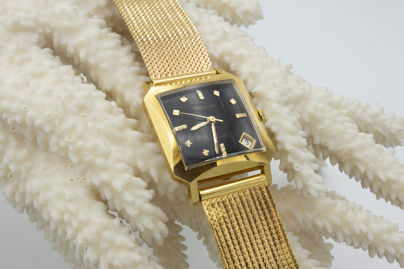 Altanus Gold Watch with Square Black Dial
