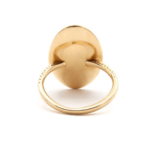 Antique 18 Karat Yellow Gold Ring Bezel Set with Oval Bloodstone