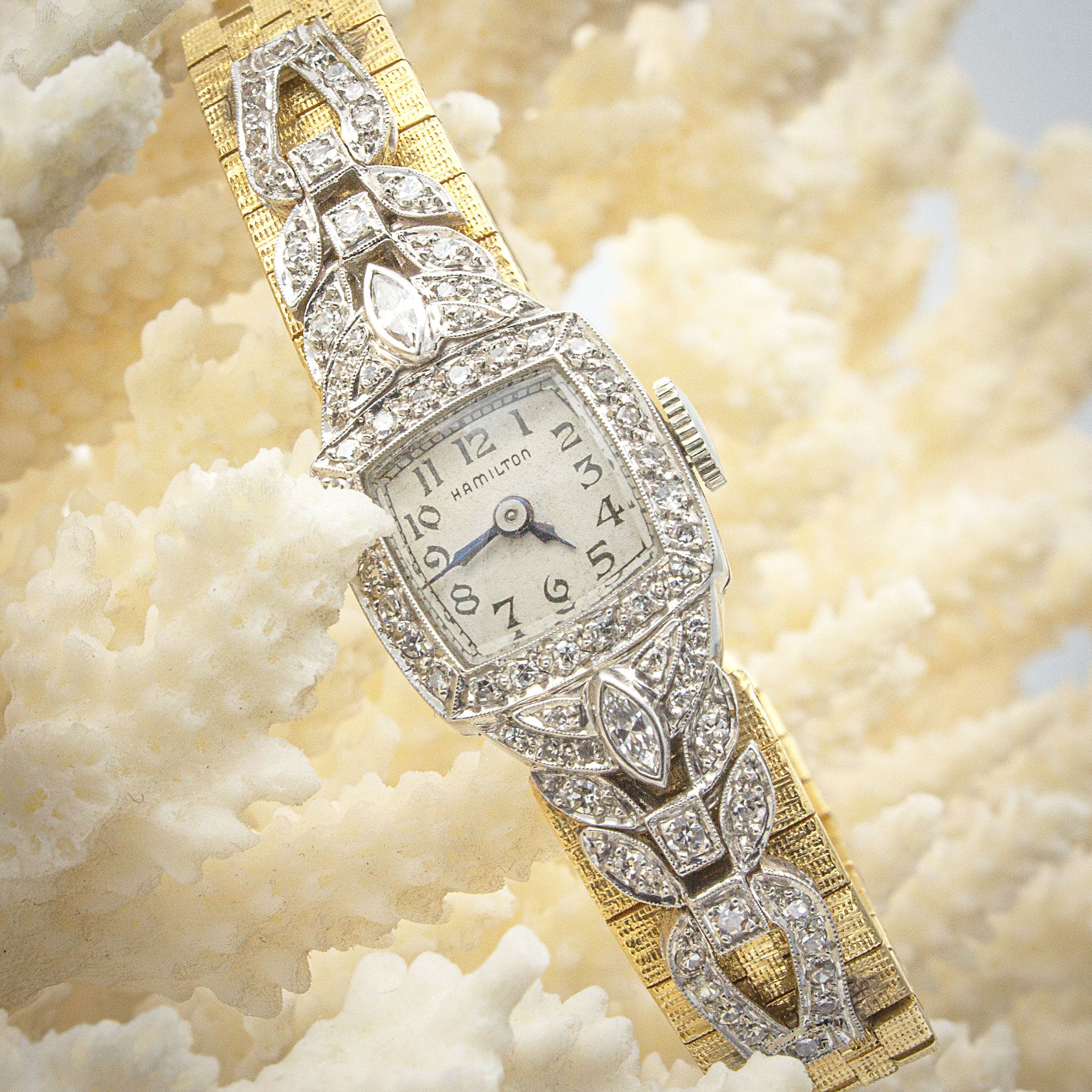 Yellow gold diamond watch Clearance