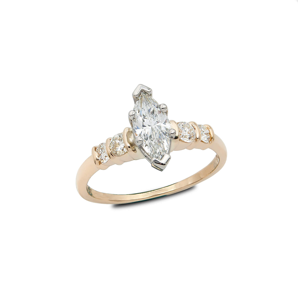 Custom Marquise Shaped Diamond Engagement Ring