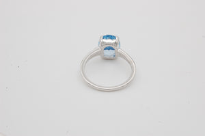 Oval Sky Blue Topaz Solitaire Ring