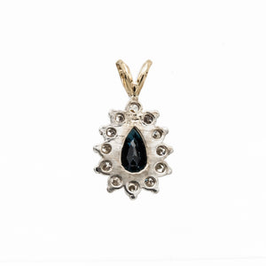 Pear Sapphire and Diamond Pendant