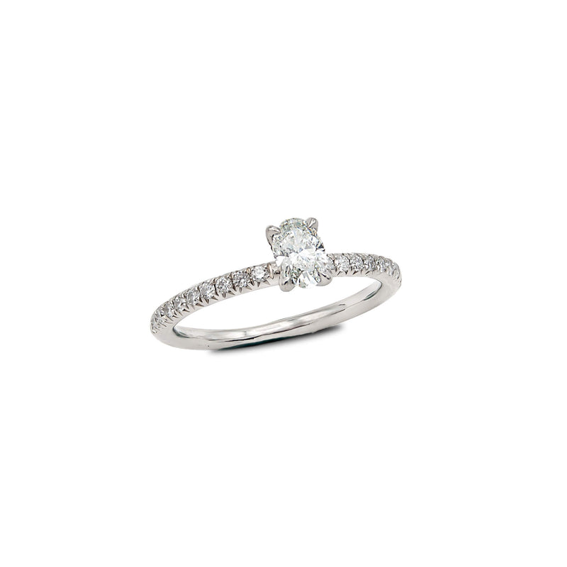 Platinum 1/3 Carat Oval Diamond Ring