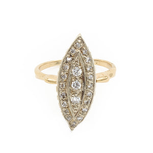 Navette Diamond Cluster Ring