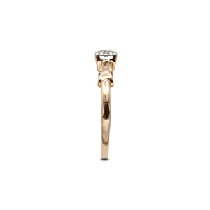 Vintage 14 Karat Gold Diamond Ring with Heart Accent