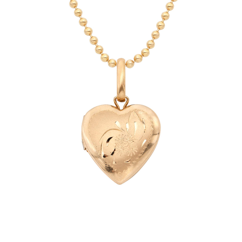 Vintage 14 Karat Gold Engraved Heart Locket
