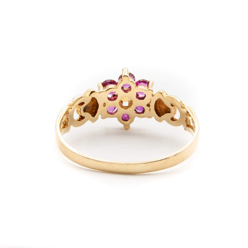 Vintage 14 Karat Yellow Gold Ruby and Opal Ring