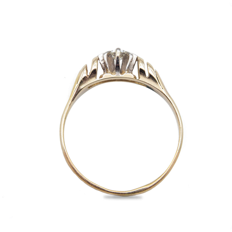 Vintage 18 Karat Gold 6 Prong Diamond Ring