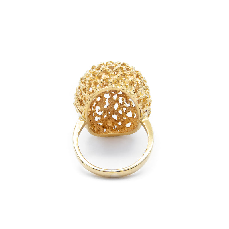 Vintage 18 Karat Yellow Gold Twisted Wire Dome Ring