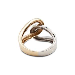 Vintage Two Tone 14 Karat Gold Interlocking Ring