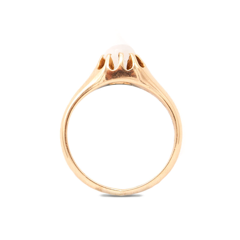 Antique 14 Karat Pink Gold Moonstone Ring