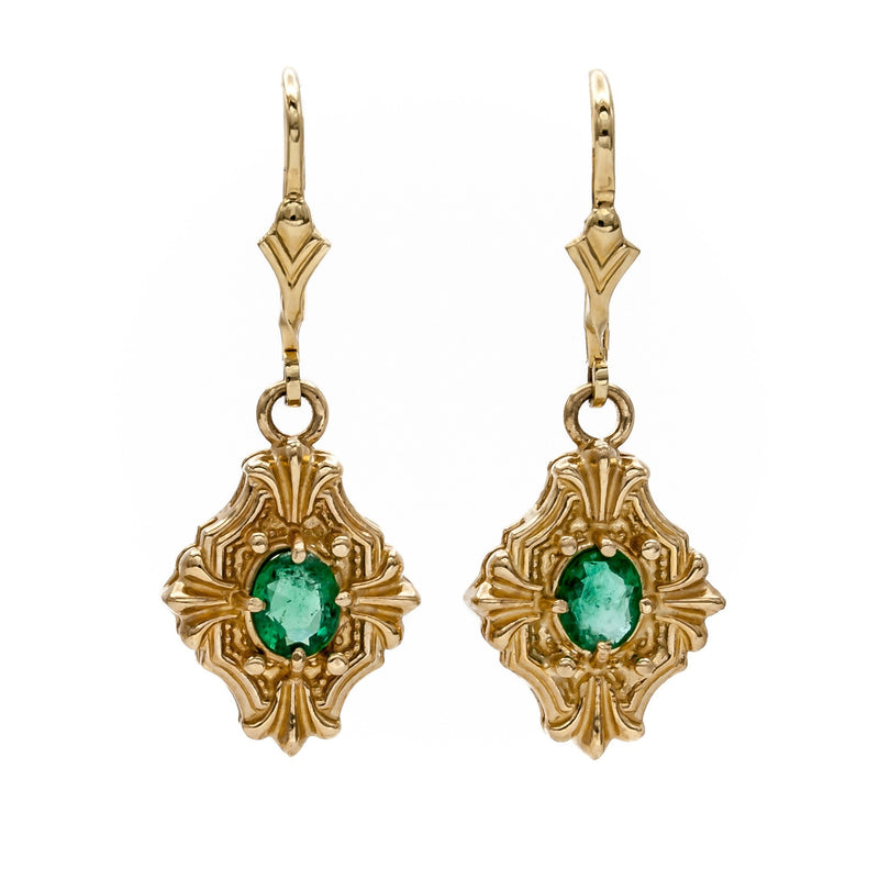Emerald Cartouche Earring