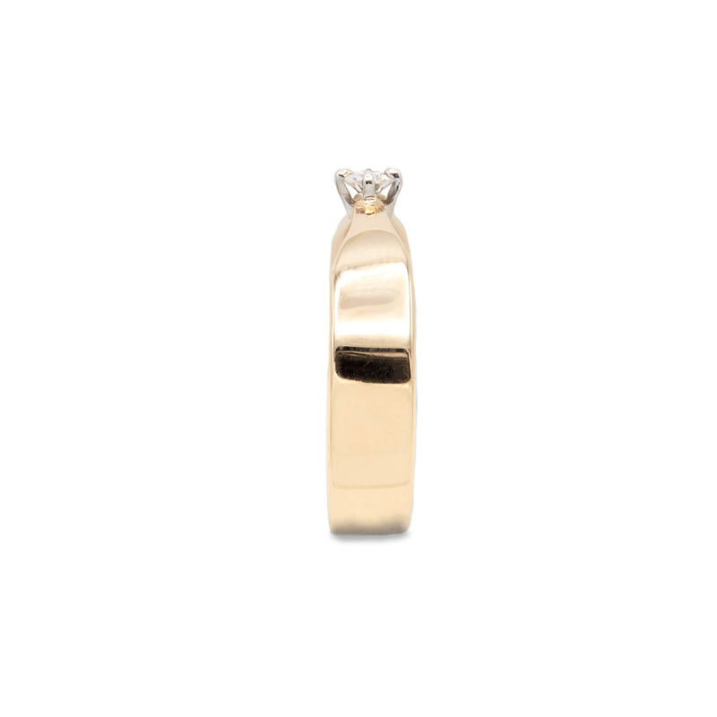 Handmade 14 Karat Gold Solitaire Diamond Ring
