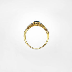 Bezel Set Sapphire and Diamond Ring