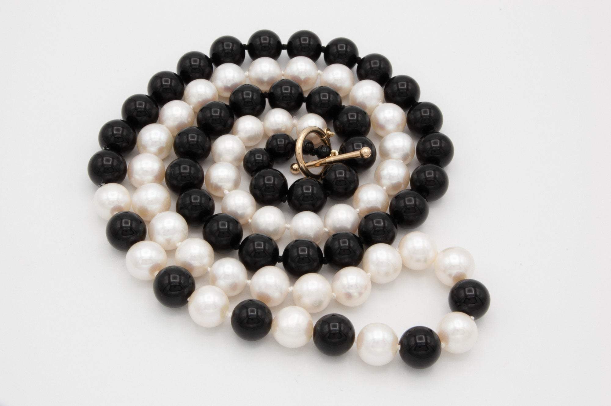 Black Onyx & Mother of Pearl Necklace, 42