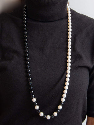 Black Onyx and Pearl Necklace
