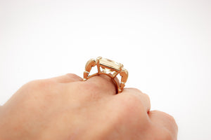 Golden Beige Labradorite Ring