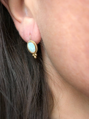 Natural Australian Opal Twisted Rope Earrings