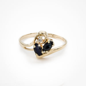 Swirls of Sapphire and Diamond Ring