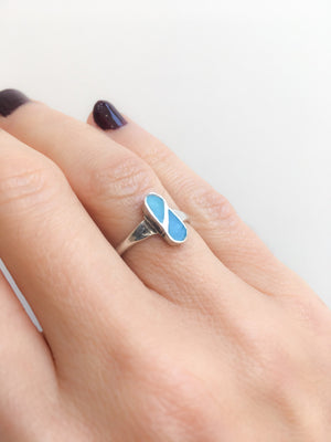 Inlaid Teardrop Turquoise Ring