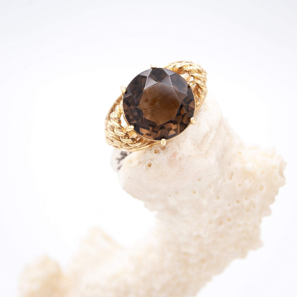 Twisted Rope Smoky Topaz Ring