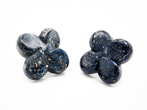 Lapis Lazuli Clover Stud Earrings