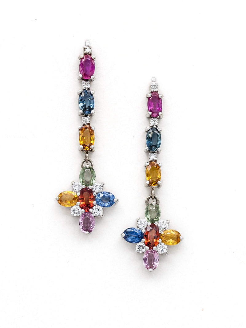 Shades of Sapphires Pendant Earrings